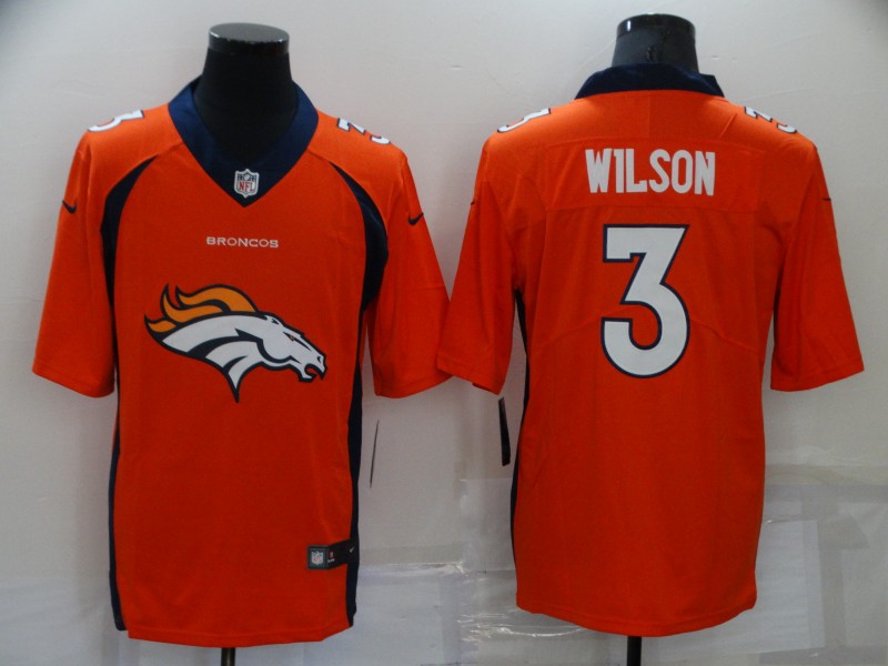 Men's Denver Broncos Russell Wilson #3 Orange Jersey